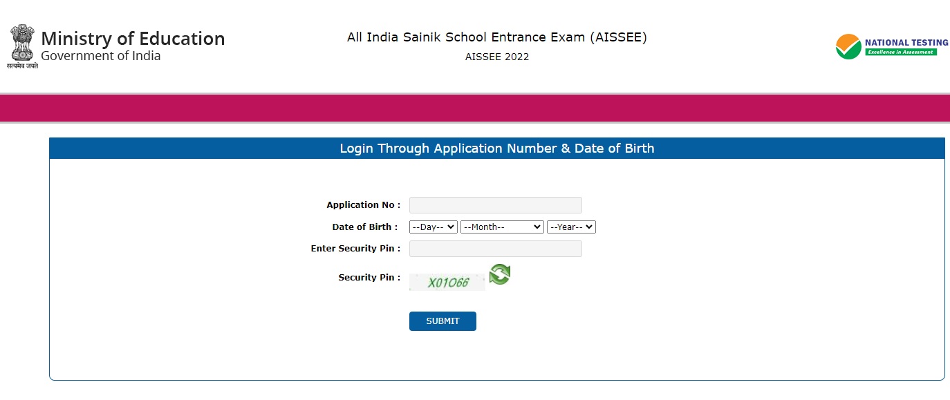 Sainik School Entrance Exam 2022 Roll Number