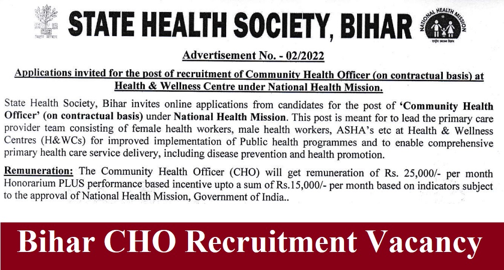 Bihar CHO Recruitment
