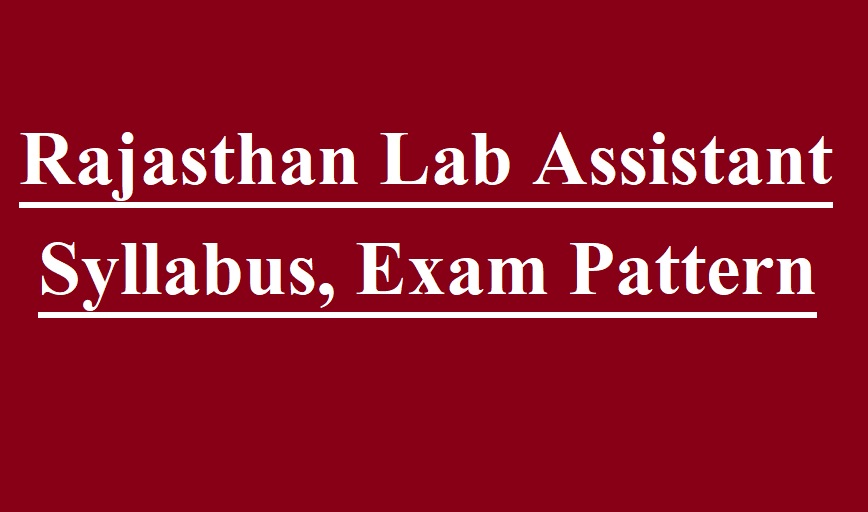 Rajasthan Lab Assistant Syllabus