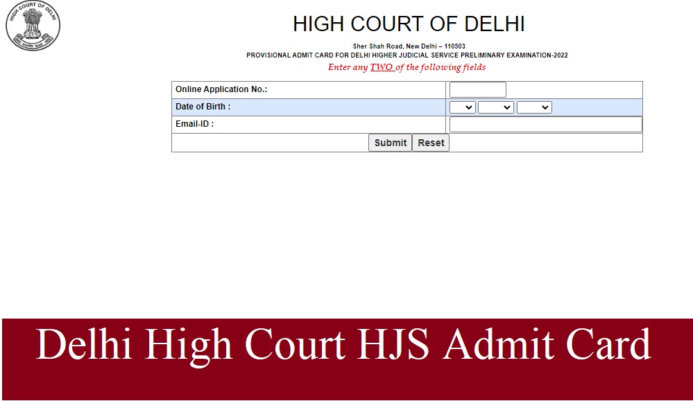 Download Delhi High Court HJS Prelims Admit Card