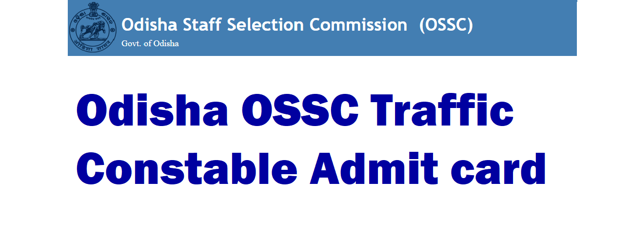 OSSC Traffic Constable Admit card