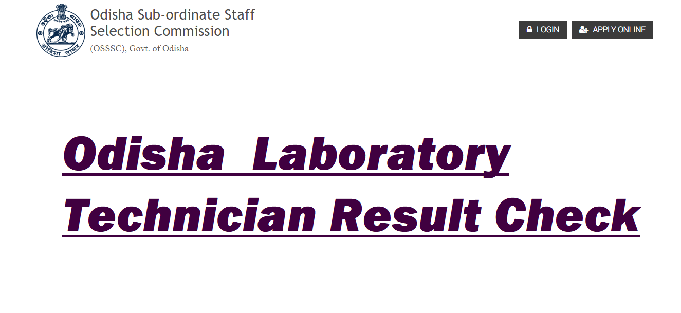 OSSSC Laboratory Technician Result 2022