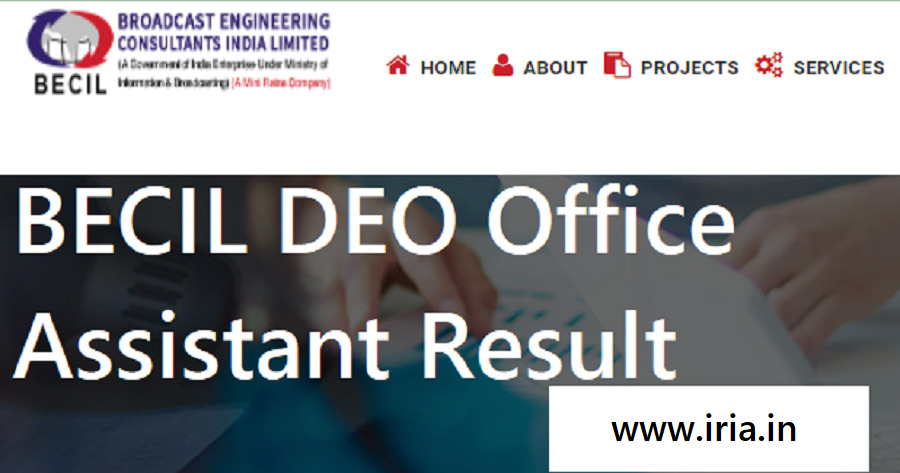BECIL DEO Office Assistant Result