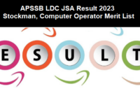 APSSB LDC JSA Result 2023