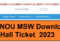 IGNOU MSW Hall Ticket