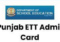 Punjab ETT Admit card