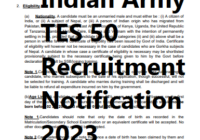 Indian Army TES 50 Recruitment Notification