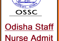 Odisha Staff Nurse Admit Card