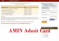 Bihar AMIN Admit Card