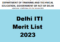 Delhi ITI Merit List 2023