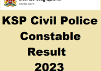 KSP Civil Police Constable Result 2023
