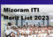 Mizoram ITI Merit List 2023