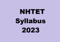 NHTET Syllabus 2023