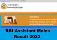 RBI Assistant Mains Result 2023