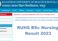 RUSH BSc Nursing Result 2023