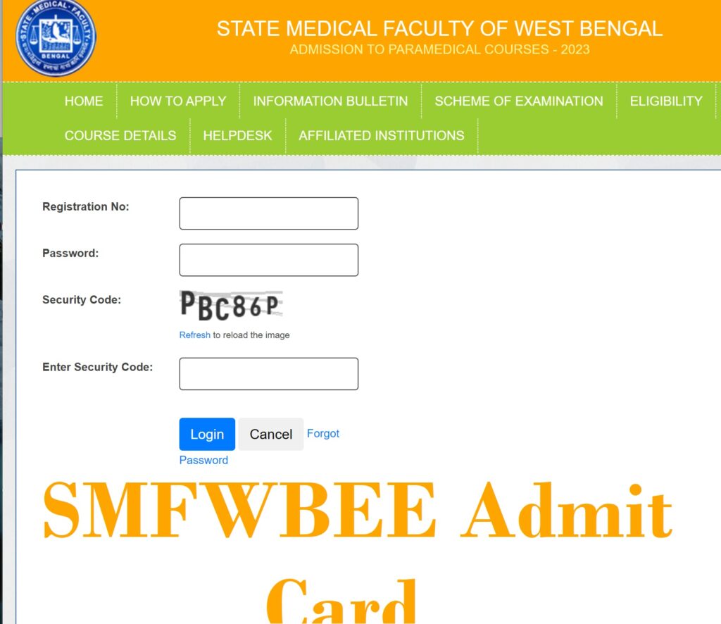 SMFWBEE Admit Card
