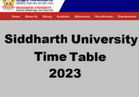 Siddharth University Time Table 2023
