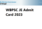WBPSC JE Admit Card