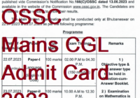OSSC Mains CGL Admit Card