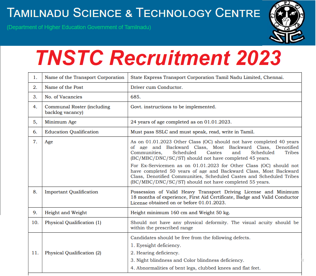 TNSTC Recruitment 2023 