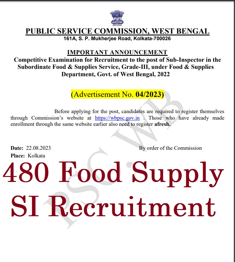 WB Food SI Recruitment 2023