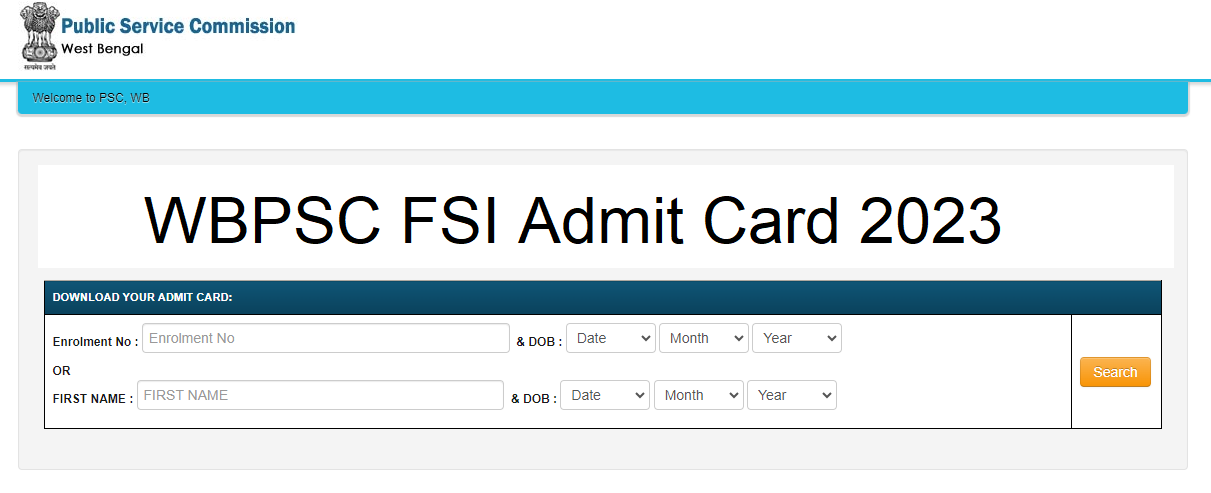 WBPSC FSI Admit Card 2023
